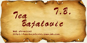 Tea Bajalović vizit kartica